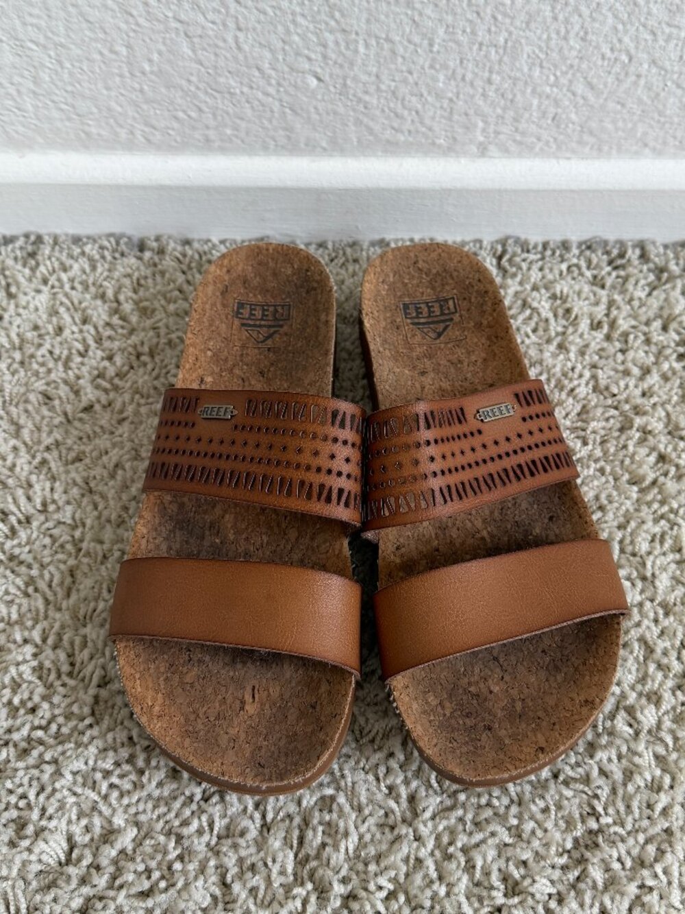 Reef Women's Double-Strap Cork Slides Size 7 - Picture 2 of 5
